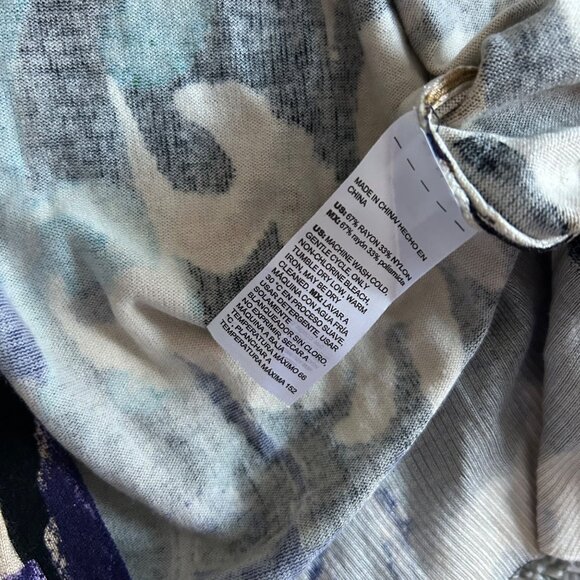 Chico's Woman's Sz Large Scroll Print Cardigan Sweater Ling Sleeve - Picture 9 of 11